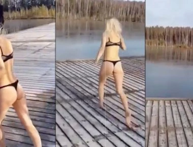 Έβαλε το μαγιό της πήρε φόρα και πήδηξε στη παγωμένη λίμνη άλλα δεν υπολόγισε μια… λεπτομέρεια